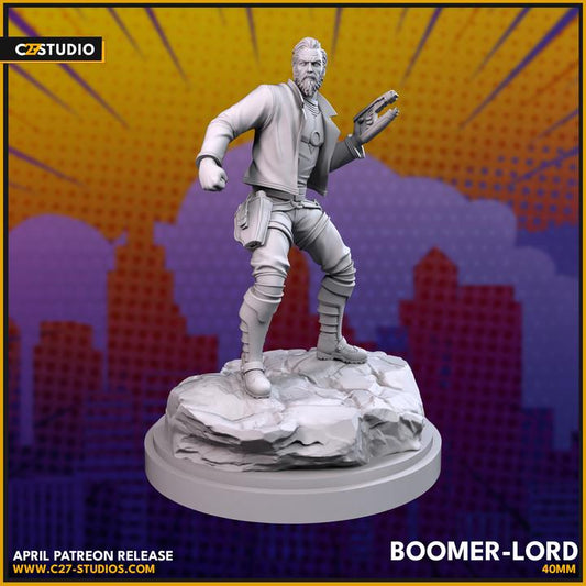 Old Man Quill / Boomer-Lord 40mm miniature (sculpted by C27 collectibles) (Crisis Protocol Proxy/Alternative)