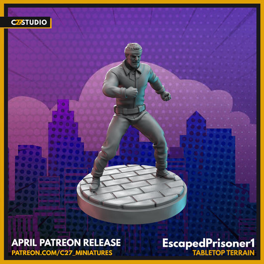 Escape Prisoners 40mm miniature (sculpted by C27 collectibles) (Crisis Protocol Proxy/Alternative)