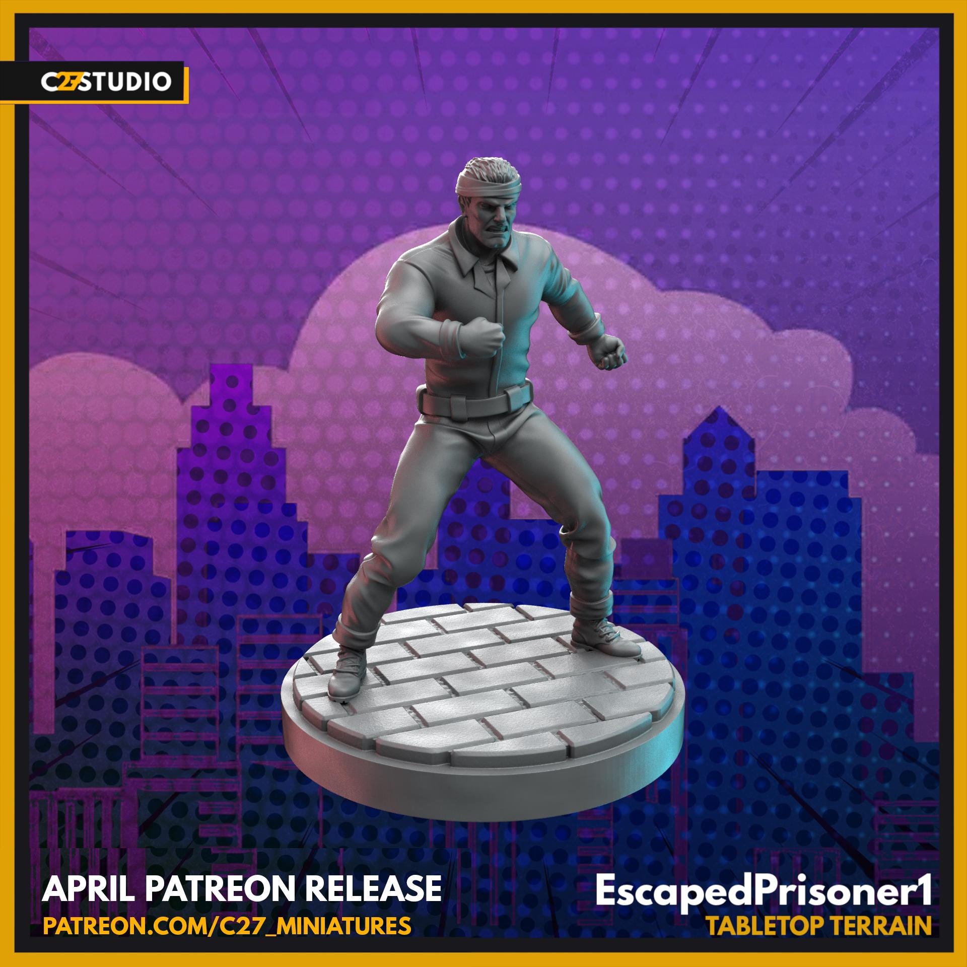 Escape Prisoners 40mm miniature (sculpted by C27 collectibles) (Crisis Protocol Proxy/Alternative)