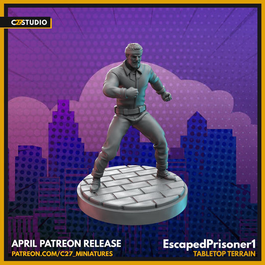 Escape Prisoners 40mm miniature (sculpted by C27 collectibles) (Crisis Protocol Proxy/Alternative)