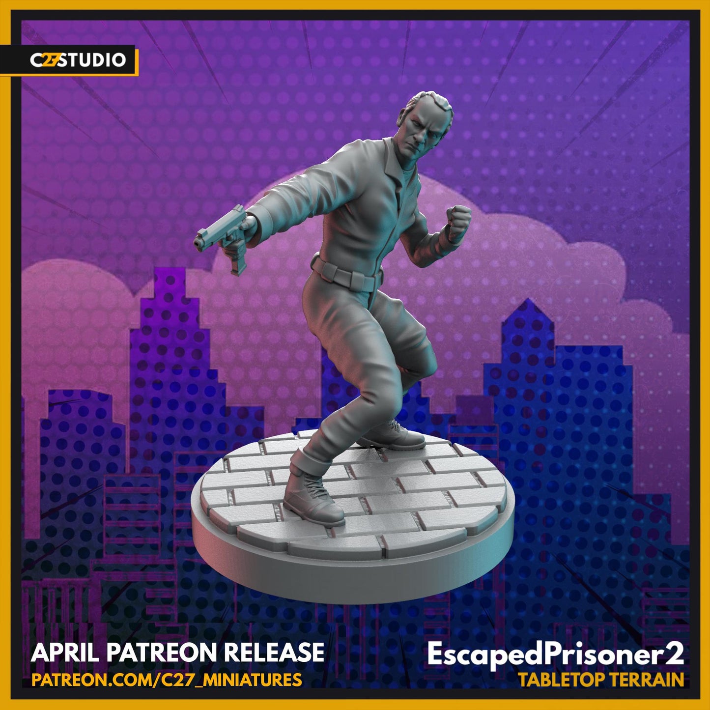 Escape Prisoners 40mm miniature (sculpted by C27 collectibles) (Crisis Protocol Proxy/Alternative)