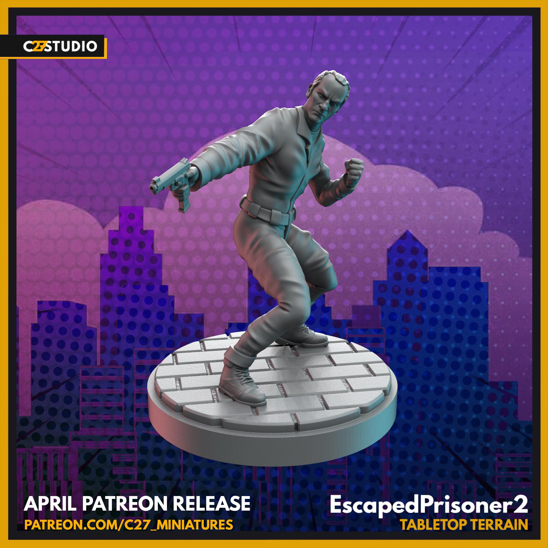 Escape Prisoners 40mm miniature (sculpted by C27 collectibles) (Crisis Protocol Proxy/Alternative)