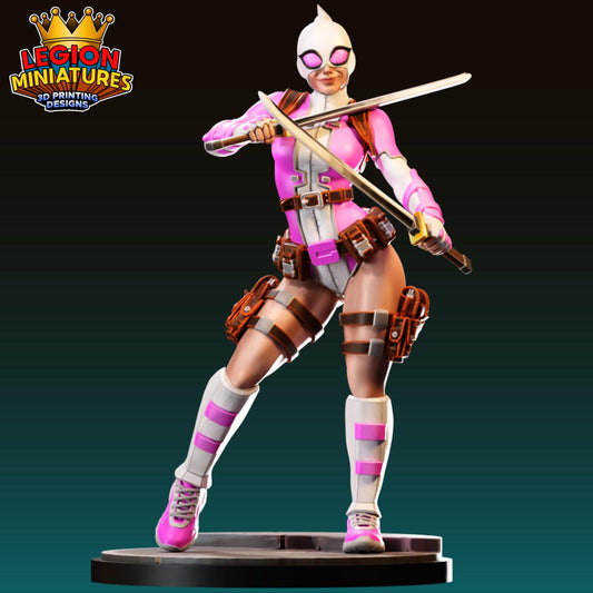 Gwenpool Fan-Art 40mm Miniature (Sculpted by Legion Miniatures) (Crisis Protocol Proxy/Alternative)