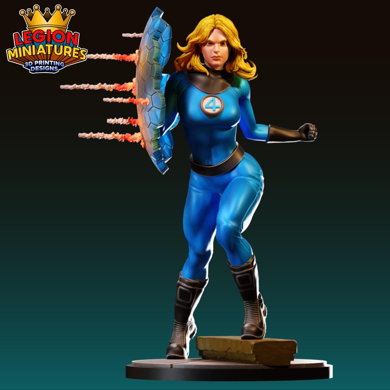 Invisible Woman Fan-Art 40mm Miniature (Sculpted by Legion Miniatures) (Crisis Protocol Proxy/Alternative)