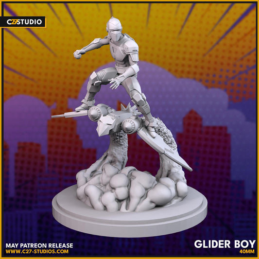 Ultimates Green Goblin / Glider Boy 40mm miniature (sculpted by C27 collectibles) (Crisis Protocol Proxy/Alternative)