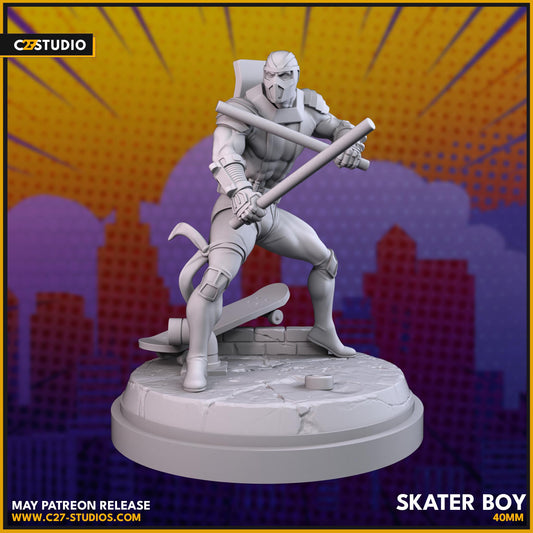 Night Thrasher / Skater Boy 40mm miniature (sculpted by C27 collectibles) (Crisis Protocol Proxy/Alternative)