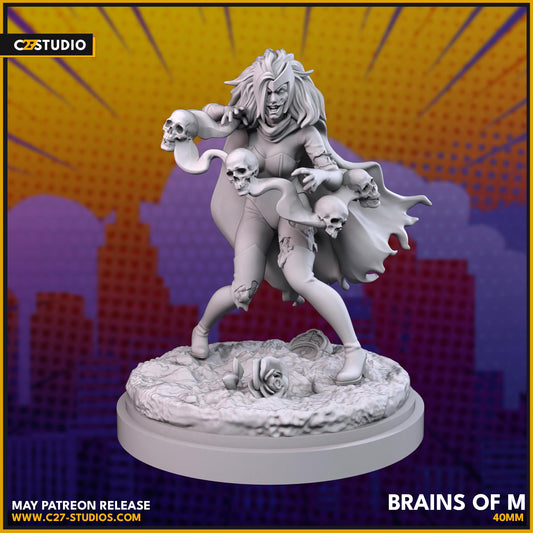 Zombie Scarlet Witch / Brains of M 40mm miniature (sculpted by C27 collectibles) (Crisis Protocol Proxy/Alternative)