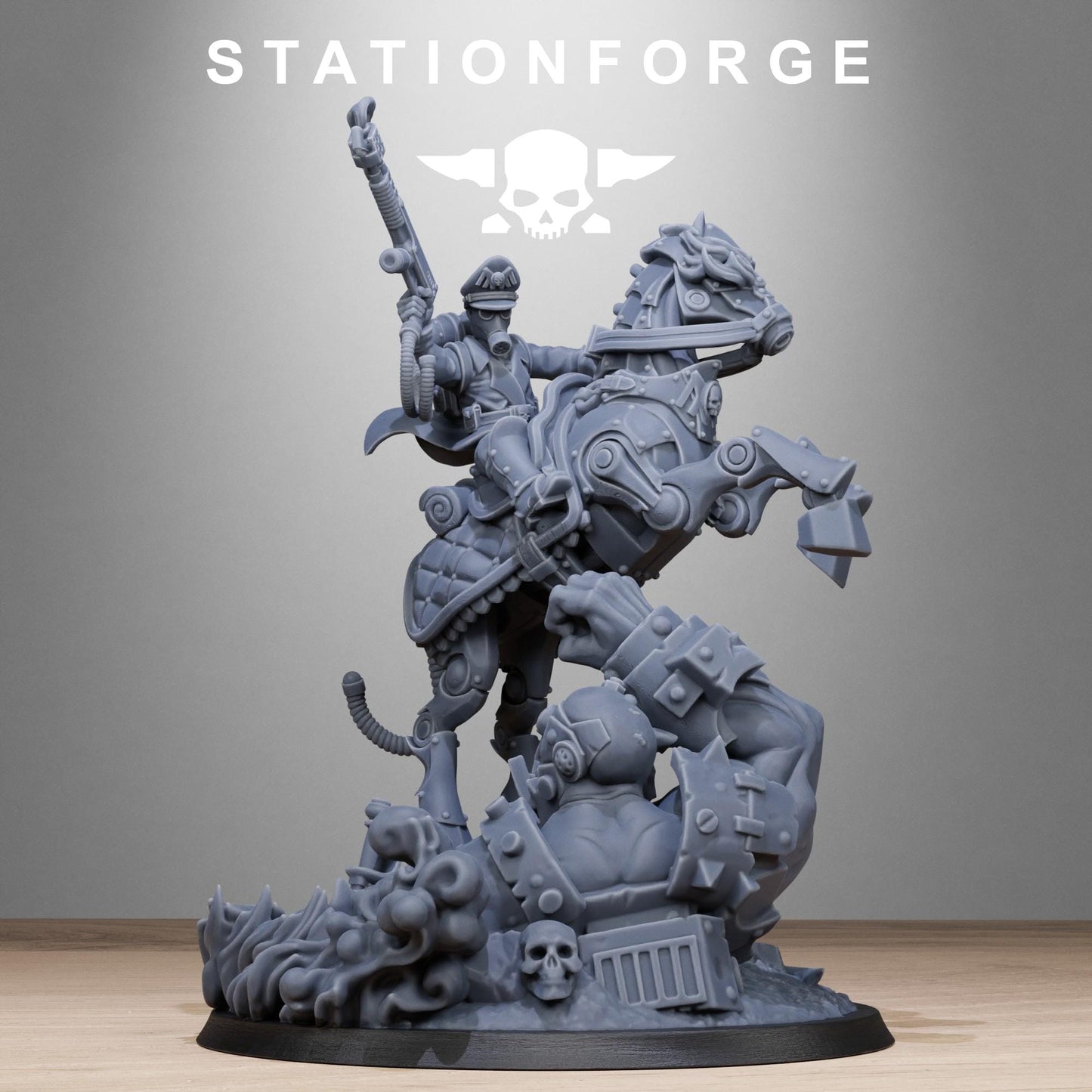 Grim Guard Officer Horseman (sculpted by Stationforge)