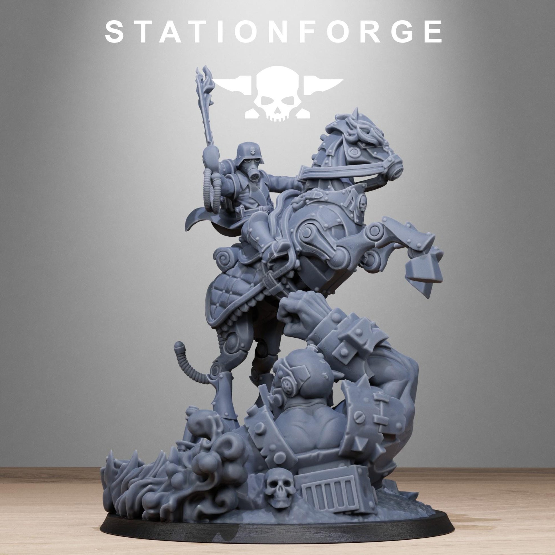 Grim Guard Officer Horseman (sculpted by Stationforge)