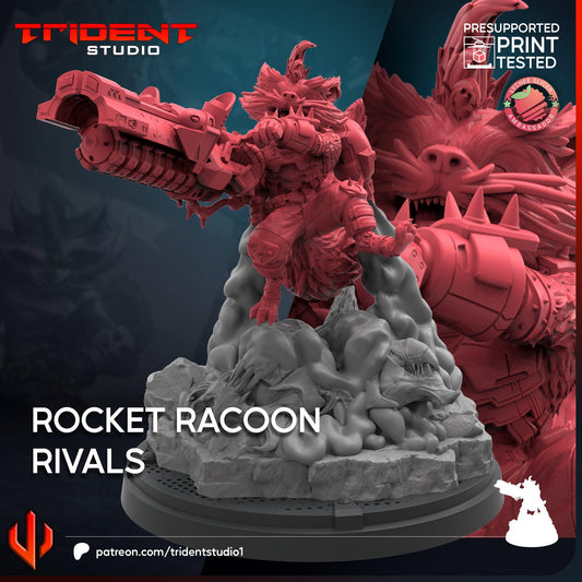 Rocket Racoon Rivals (Fan art sculpted by Trident Studio) (Crisis Protocol Proxy/Alternative)