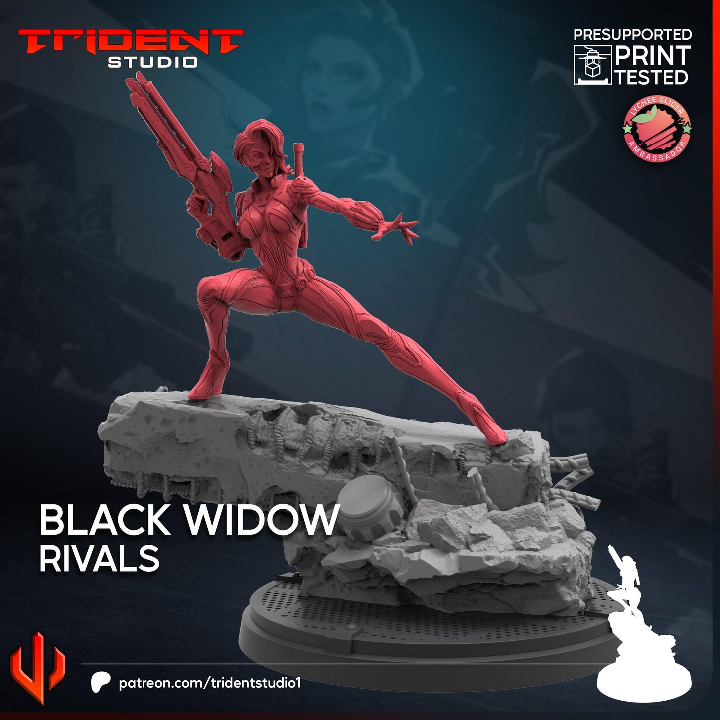 Black Widow - Rivals (Fan art sculpted by Trident Studio) (Crisis Protocol Proxy/Alternative)