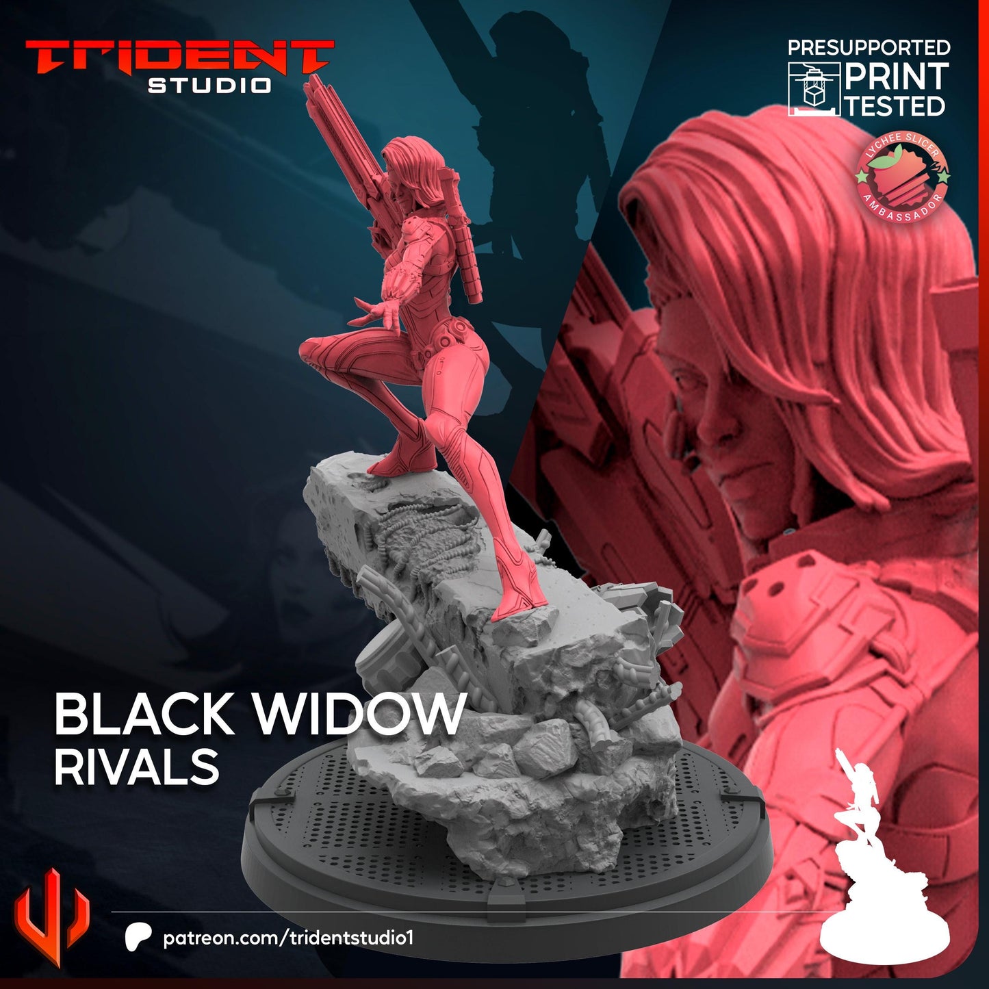 Black Widow - Rivals (Fan art sculpted by Trident Studio) (Crisis Protocol Proxy/Alternative)