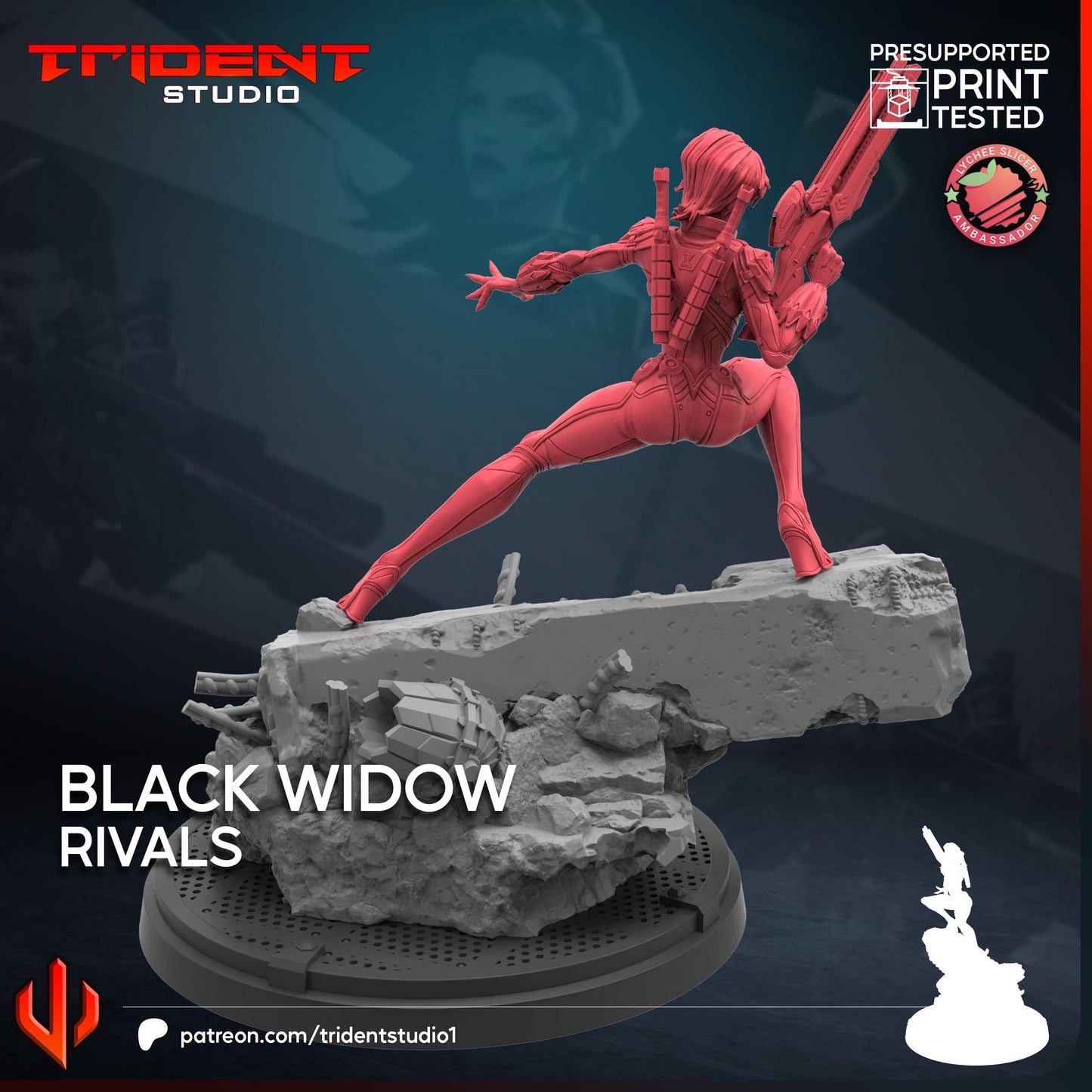 Black Widow - Rivals (Fan art sculpted by Trident Studio) (Crisis Protocol Proxy/Alternative)