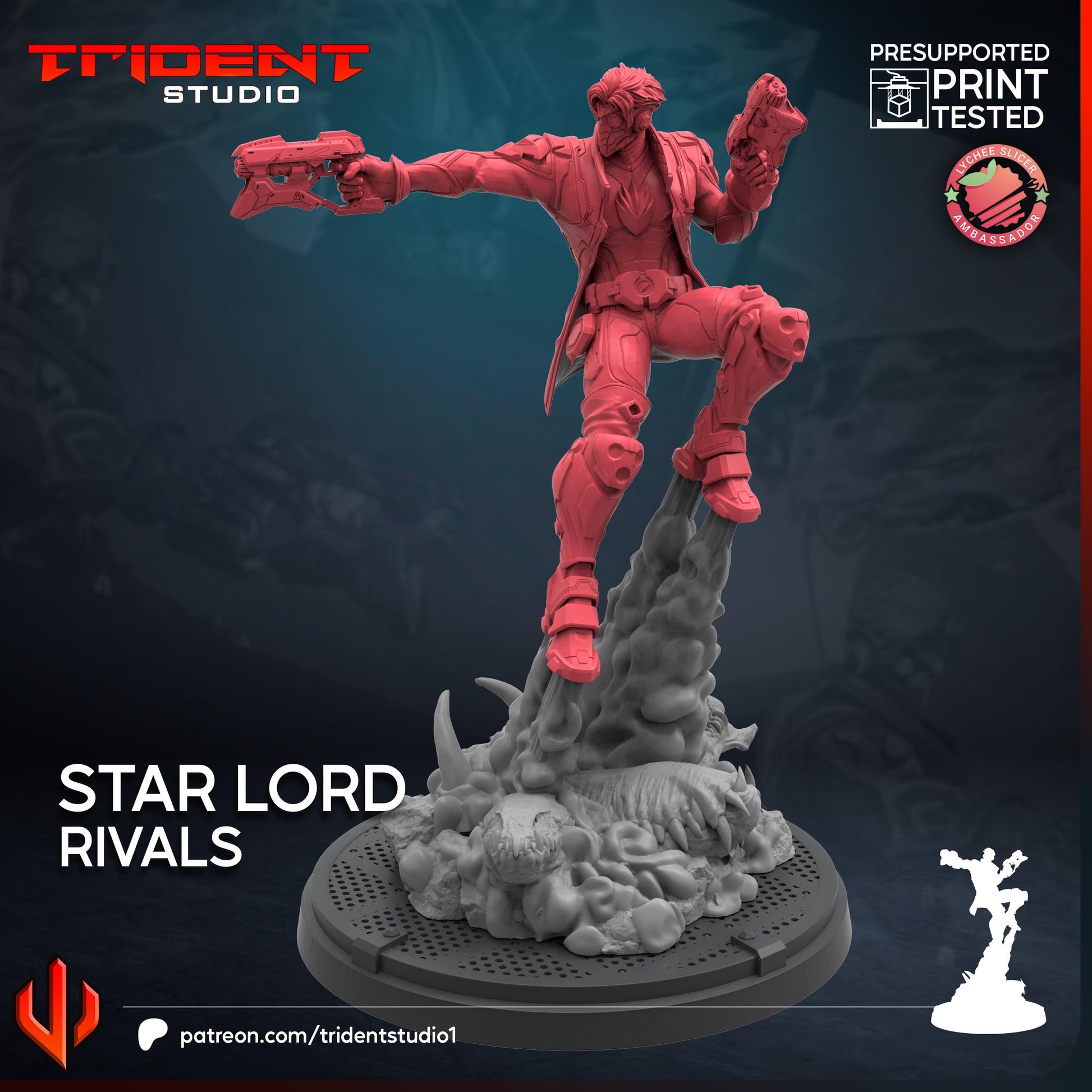 Star Lord - Rivals (Fan art sculpted by Trident Studio) (Crisis Protocol Proxy/Alternative)