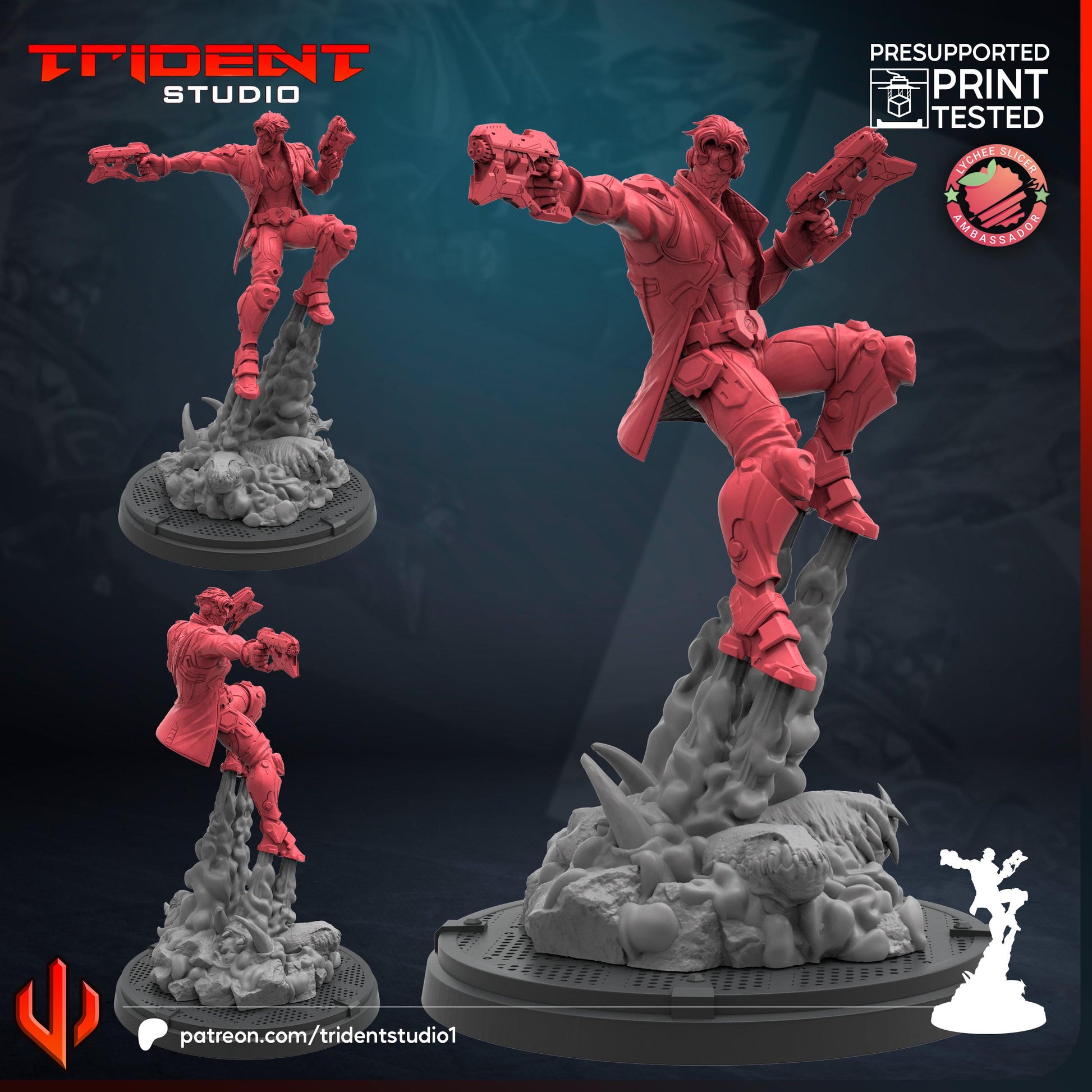 Star Lord - Rivals (Fan art sculpted by Trident Studio) (Crisis Protocol Proxy/Alternative)