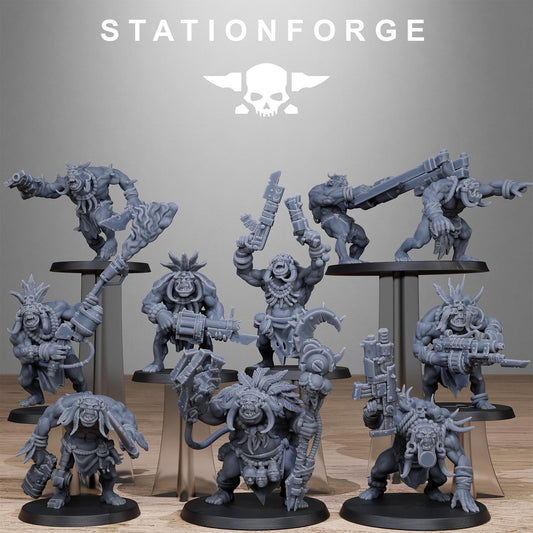 Orkaz Tribal Infantry - set of 10 (sculpted by Stationforge)