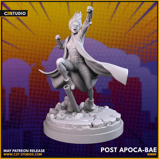 Wastelanders Black Widow / Post Apoca-Bae 40mm miniature (sculpted by C27 collectibles) (Crisis Protocol Proxy/Alternative)