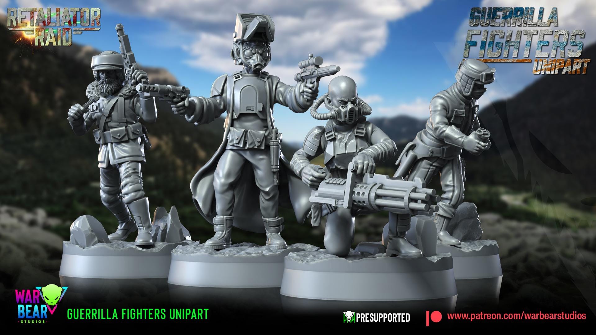 Guerrilla Fighters - set of 3 (Sculpted by War Bear Studios)