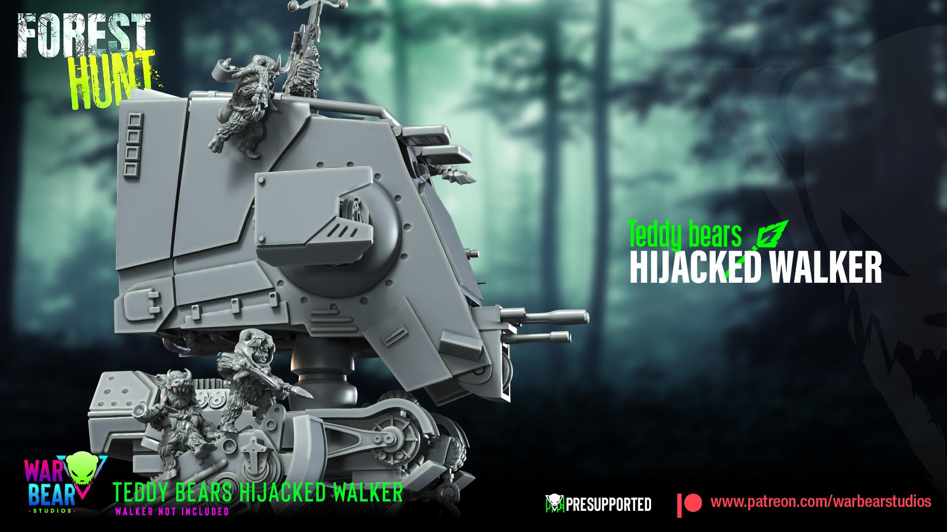 Hijacker Teddy Bears - set of 8 - does not include Walker (Sculpted by War Bear Studios)