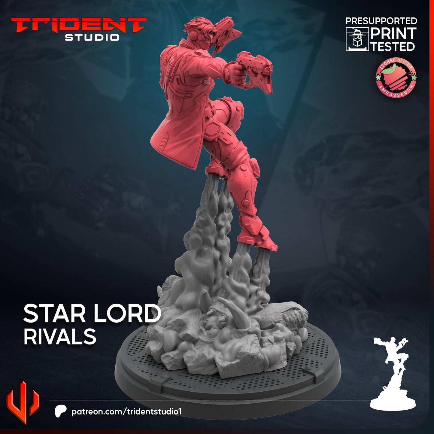 Star Lord - Rivals (Fan art sculpted by Trident Studio) (Crisis Protocol Proxy/Alternative)
