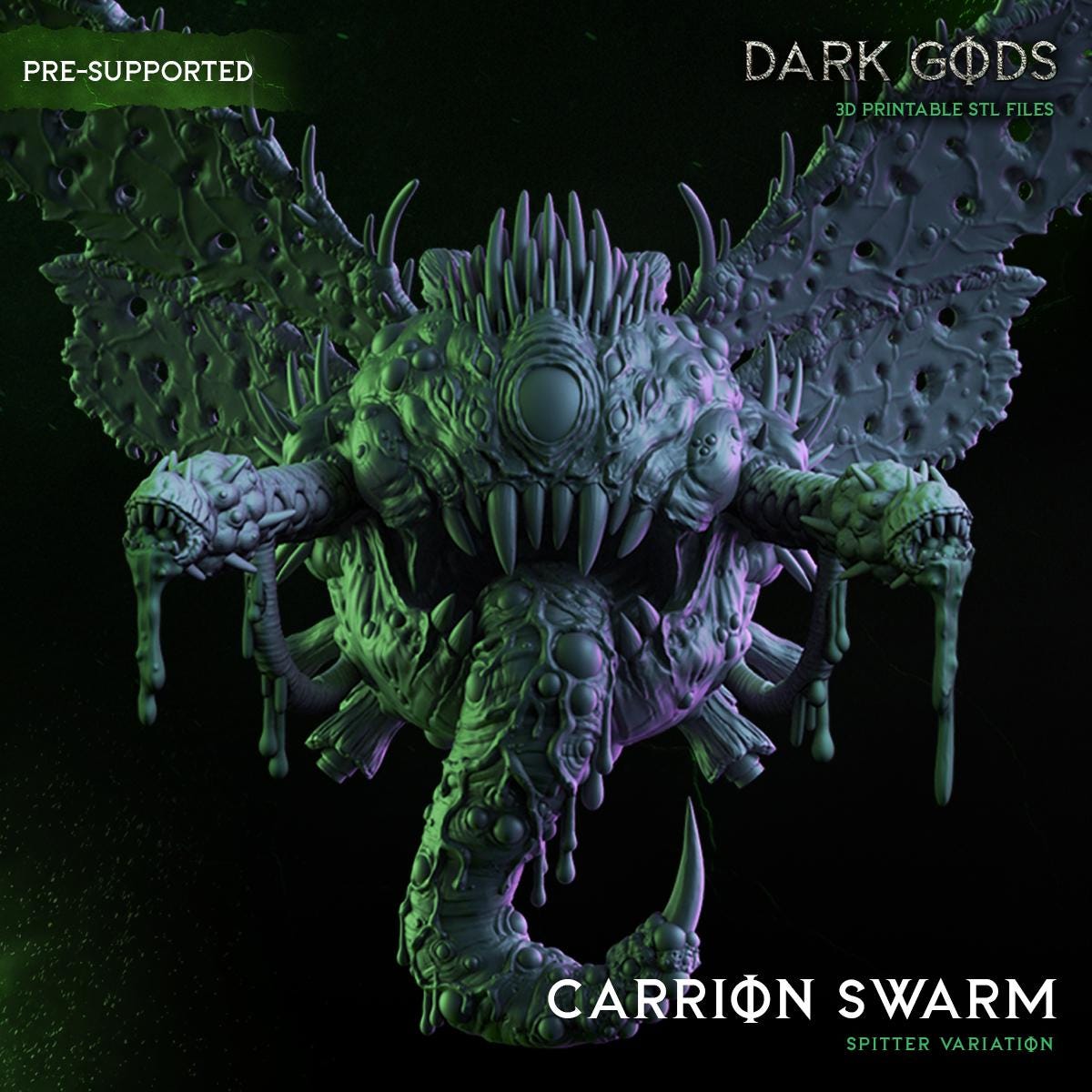 Carrion Swarm on 60mm base - Sculpted by Dark Gods