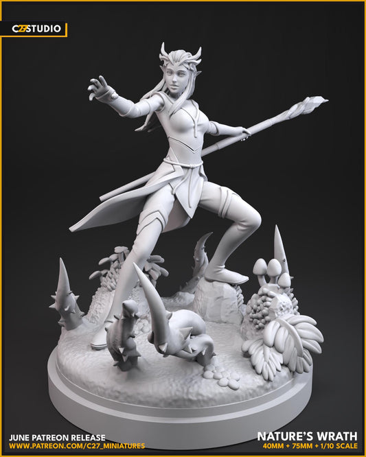 Keyleth / Nature's Wrath 40mm - 75mm - 1/10th miniature (sculpted by C27 collectibles) (Crisis Protocol Proxy/Alternative)
