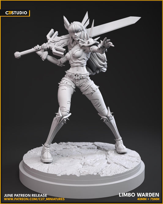 Magik - Rivals / Limbo Warden 40mm miniature (sculpted by C27 collectibles) (Crisis Protocol Proxy/Alternative)