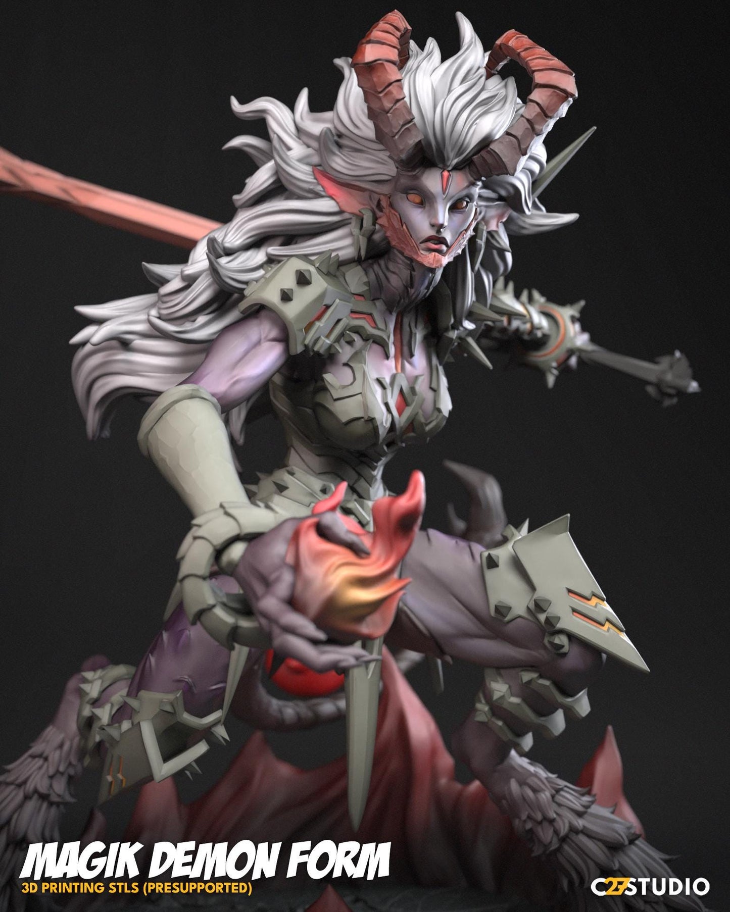 Magik (Demon) - Rivals 40mm miniature (sculpted by C27 collectibles) (Crisis Protocol Proxy/Alternative)