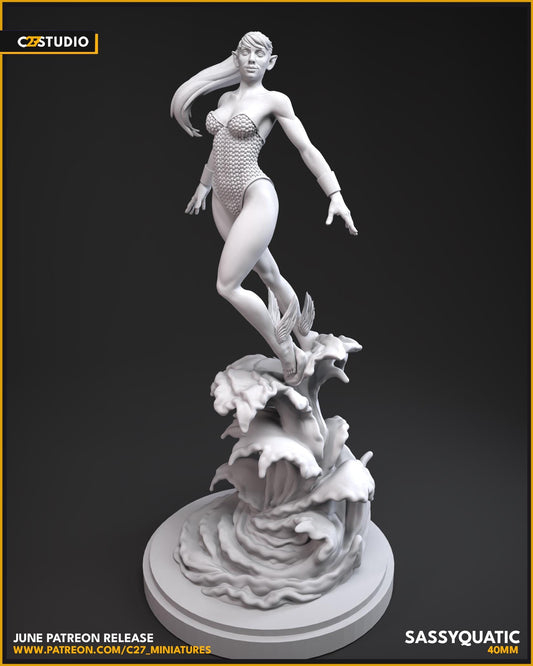 Namorita / Sassyquatic 40mm miniature (sculpted by C27 collectibles) (Crisis Protocol Proxy/Alternative)