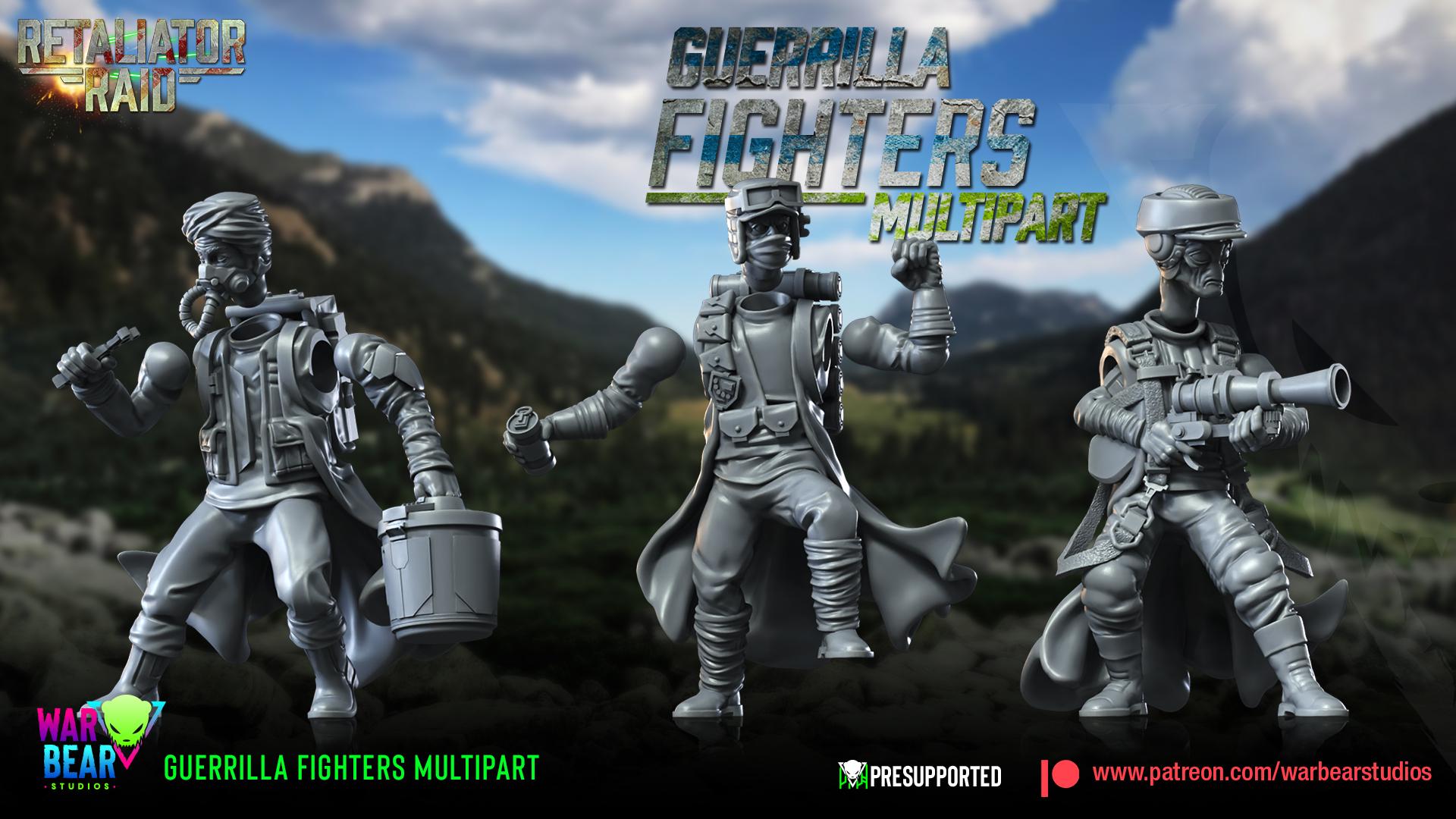 Guerrilla Fighters - set of 3 (Sculpted by War Bear Studios)