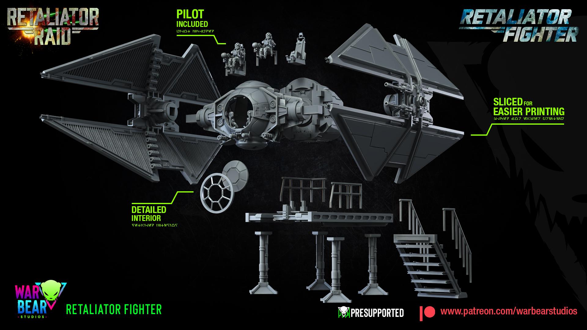 Retaliator fighter (Sculpted by War Bear Studios)