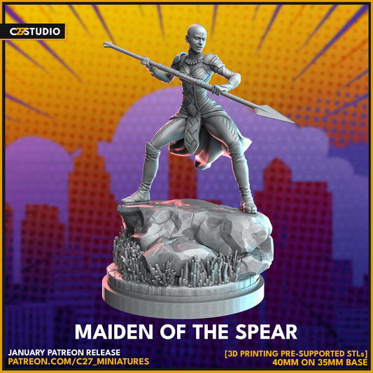 Maiden of the Spear / Okoye 40mm miniature (sculpted by C27 collectibles) (Crisis Protocol Proxy/Alternative)