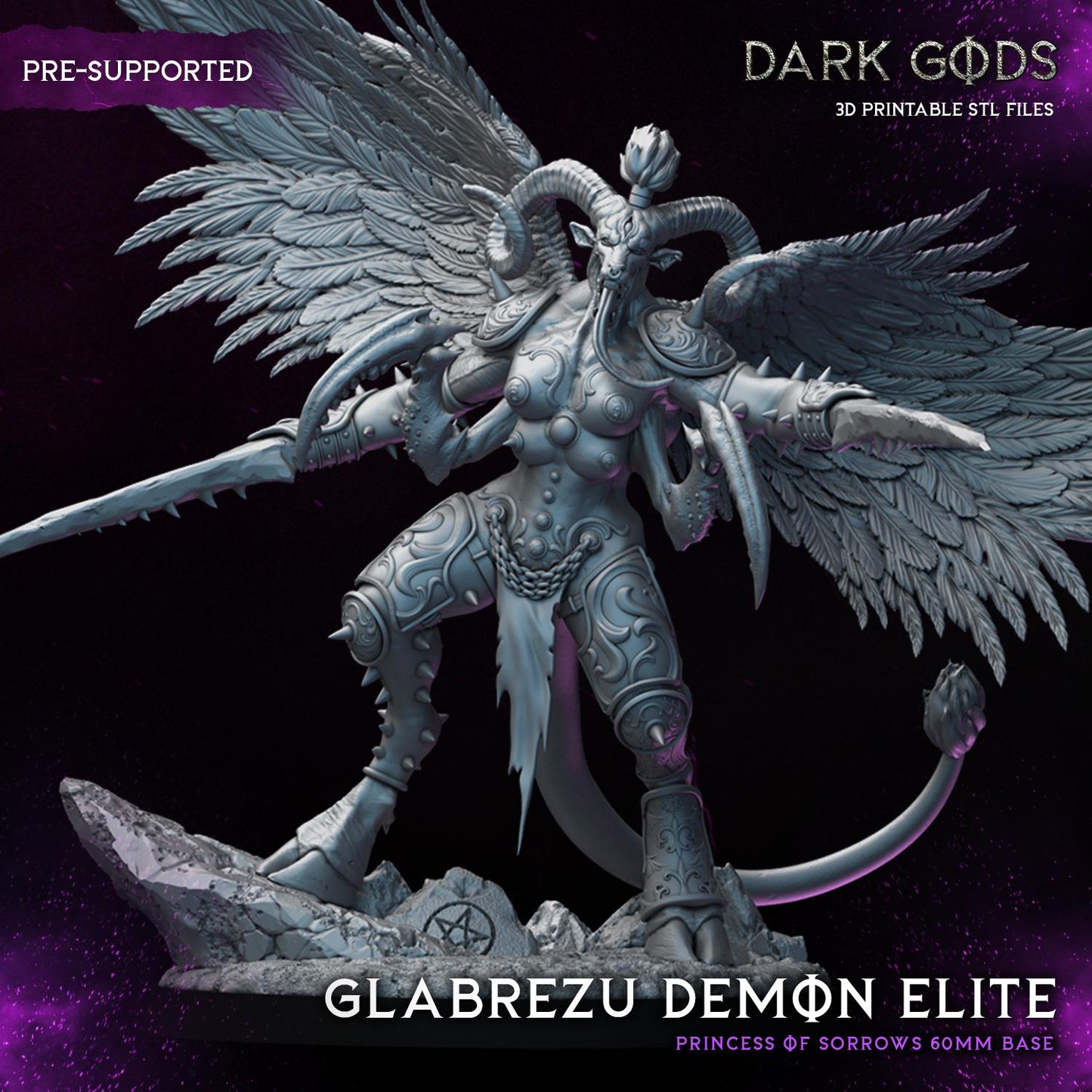 Glabrezu Demon Elite on 60mm base - Sculpted by Dark Gods