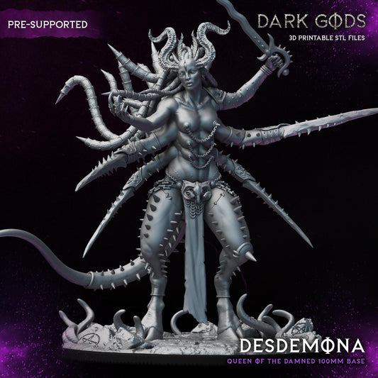Desdemona Queen of the Damned on 100mm base - Sculpted by Dark Gods