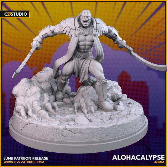Apocalypse Krakoa - Alohacalypse 40mm miniature (sculpted by C27 collectibles) (Crisis Protocol Proxy/Alternative)