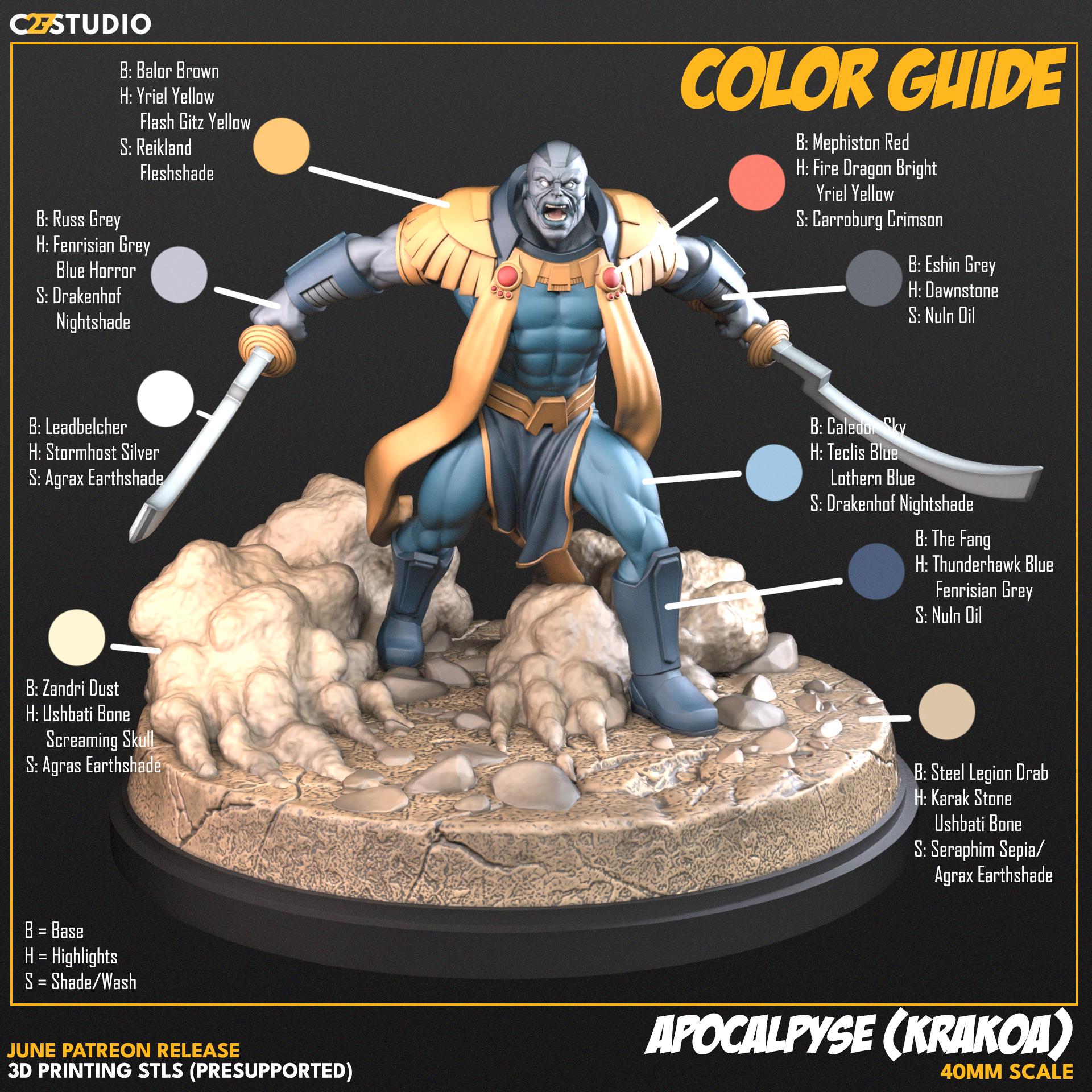 Apocalypse Krakoa - Alohacalypse 40mm miniature (sculpted by C27 collectibles) (Crisis Protocol Proxy/Alternative)