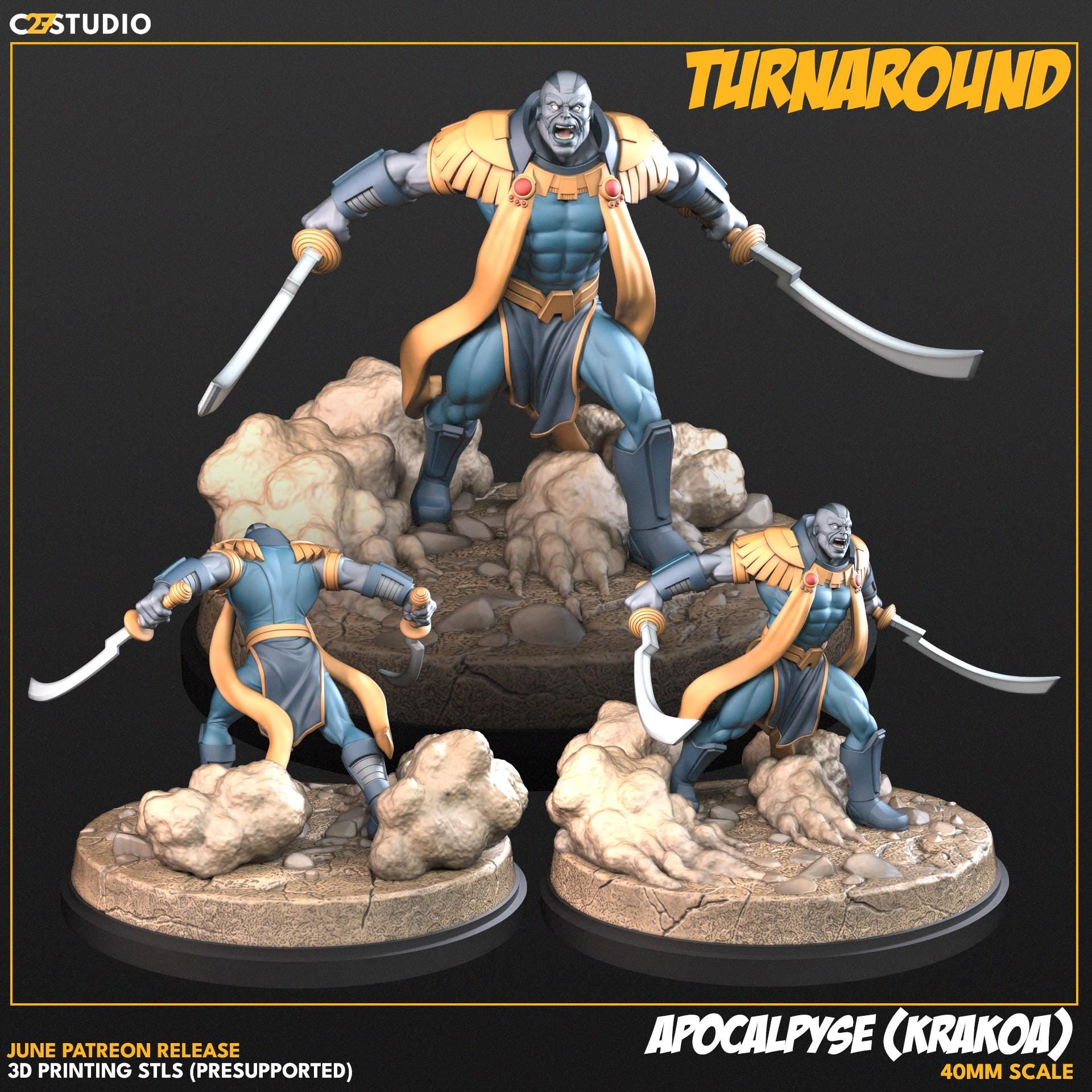 Apocalypse Krakoa - Alohacalypse 40mm miniature (sculpted by C27 collectibles) (Crisis Protocol Proxy/Alternative)