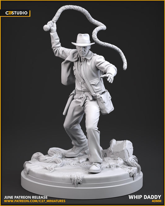 Indiana Jones / Whip Daddy 40mm miniature (sculpted by C27 collectibles) (Crisis Protocol Proxy/Alternative)