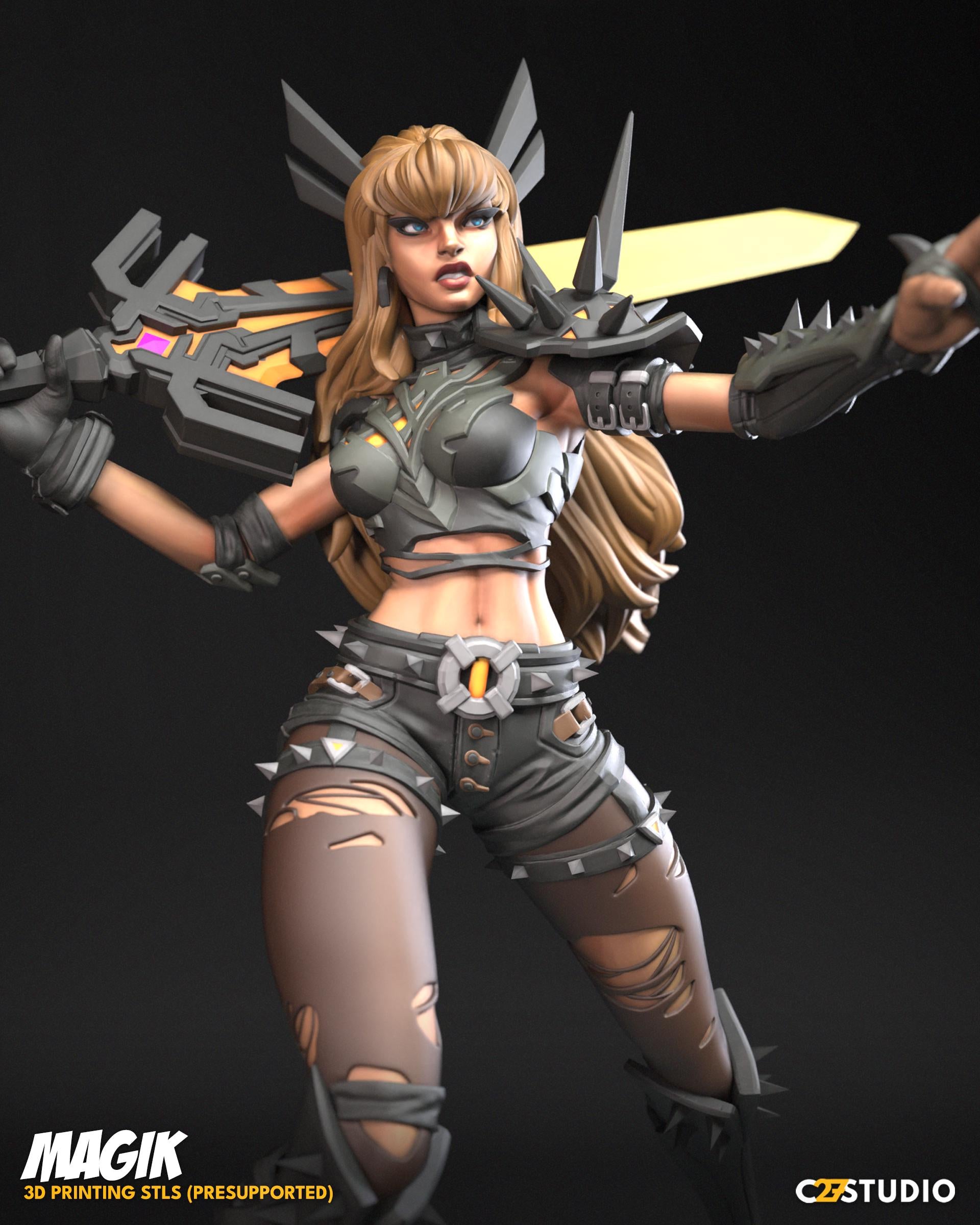 Magik - Rivals / Limbo Warden 40mm miniature (sculpted by C27 collectibles) (Crisis Protocol Proxy/Alternative)