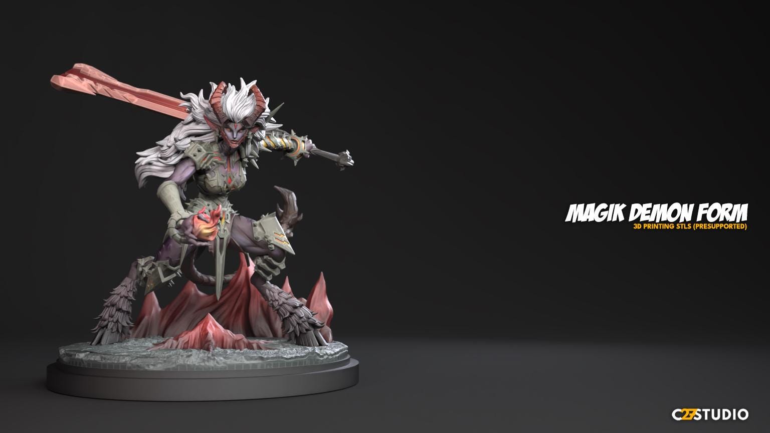 Magik (Demon) - Rivals 40mm miniature (sculpted by C27 collectibles) (Crisis Protocol Proxy/Alternative)