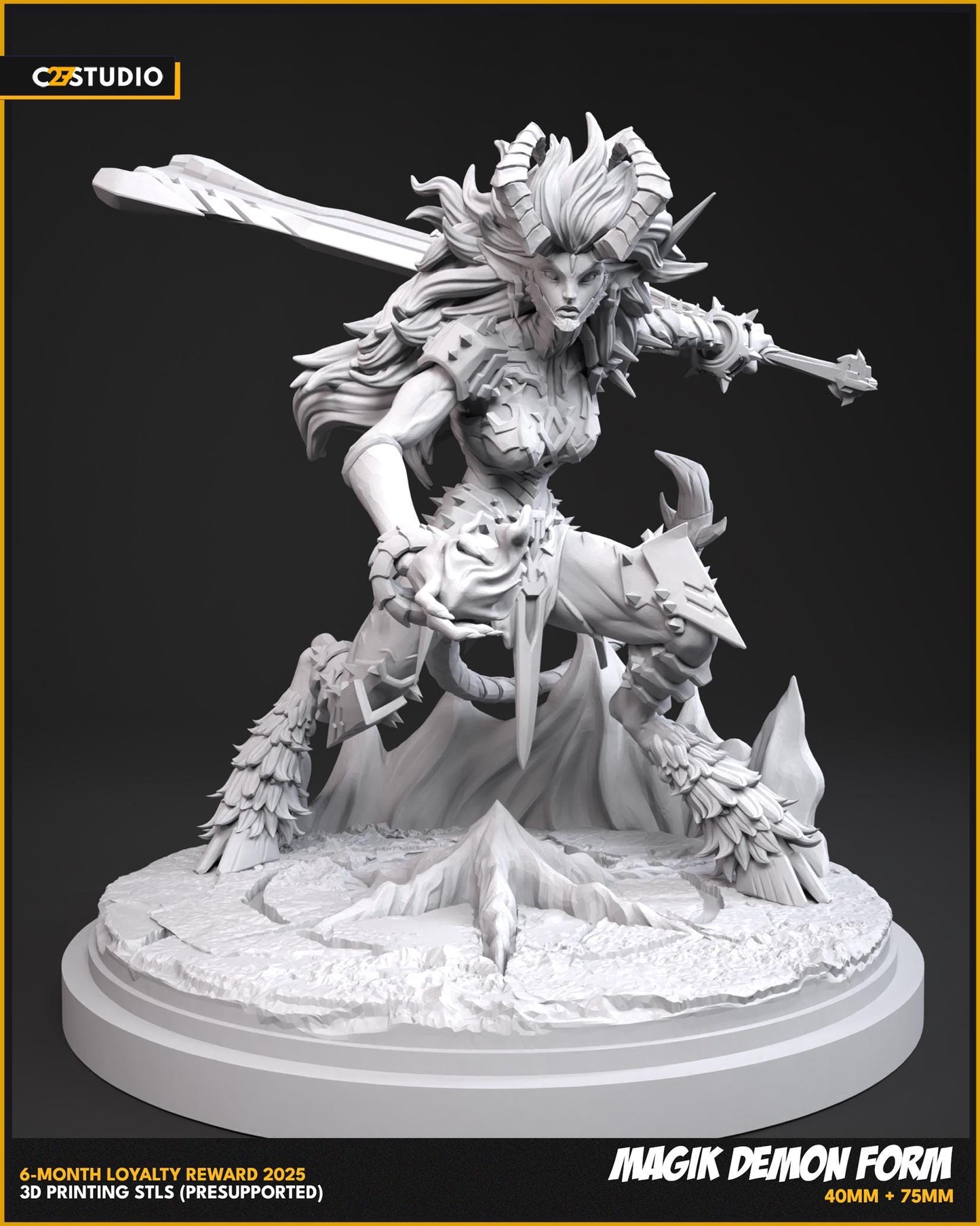 Magik (Demon) - Rivals 40mm miniature (sculpted by C27 collectibles) (Crisis Protocol Proxy/Alternative)