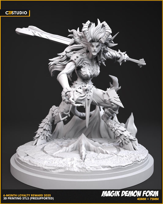 Magik (Demon) - Rivals 40mm miniature (sculpted by C27 collectibles) (Crisis Protocol Proxy/Alternative)