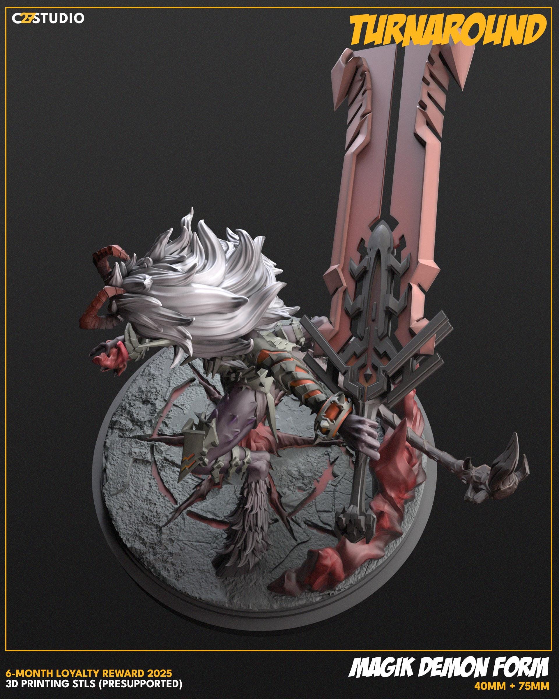 Magik (Demon) - Rivals 40mm miniature (sculpted by C27 collectibles) (Crisis Protocol Proxy/Alternative)