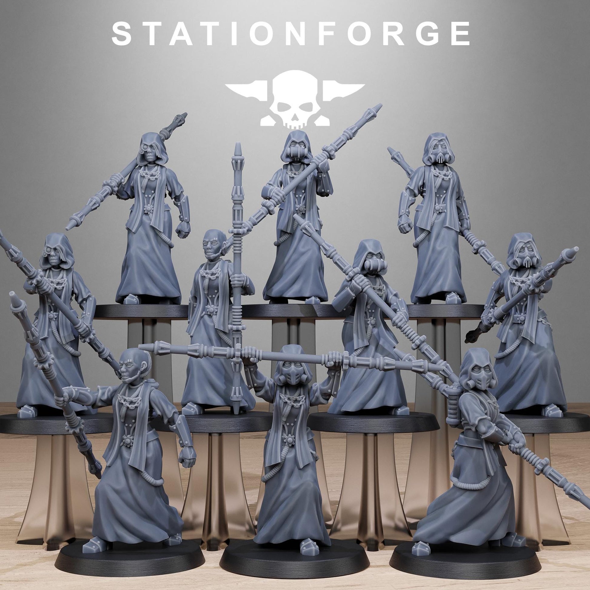 Scavenger Sister Priests - set of 10 (sculpted by Stationforge)