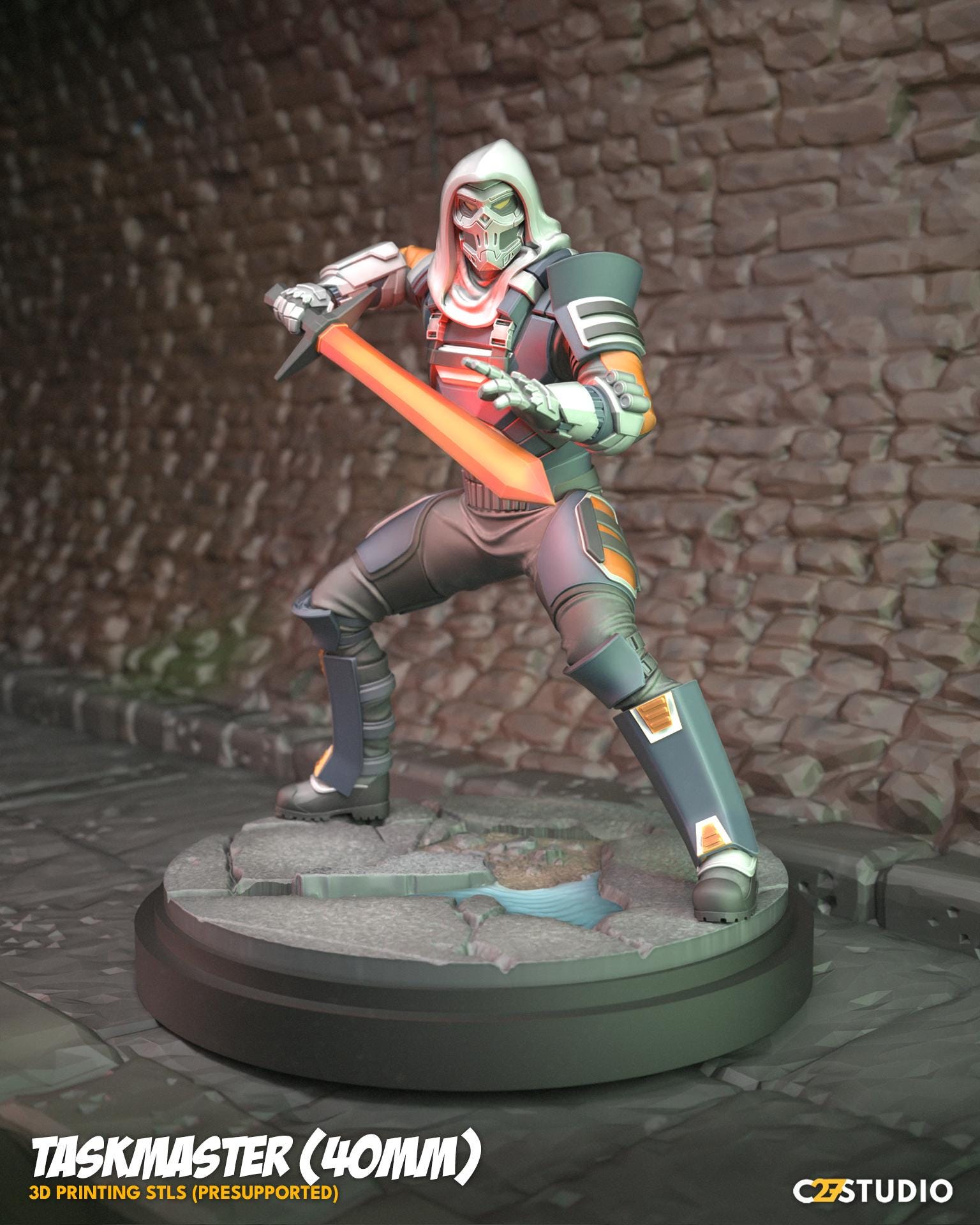 Taskmaster / Mimicron 40mm miniature (sculpted by C27 collectibles) (Crisis Protocol Proxy/Alternative)