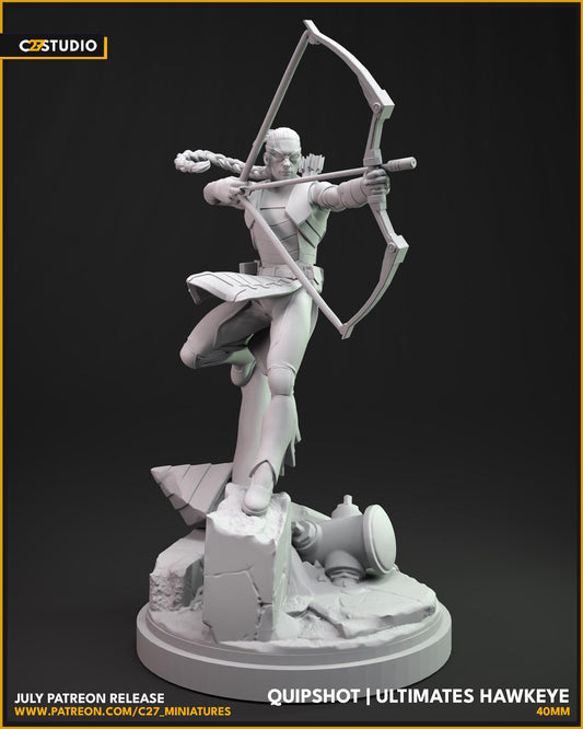 Ultimates Hawkeye / Quipshot 40mm miniature (sculpted by C27 collectibles) (Crisis Protocol Proxy/Alternative)