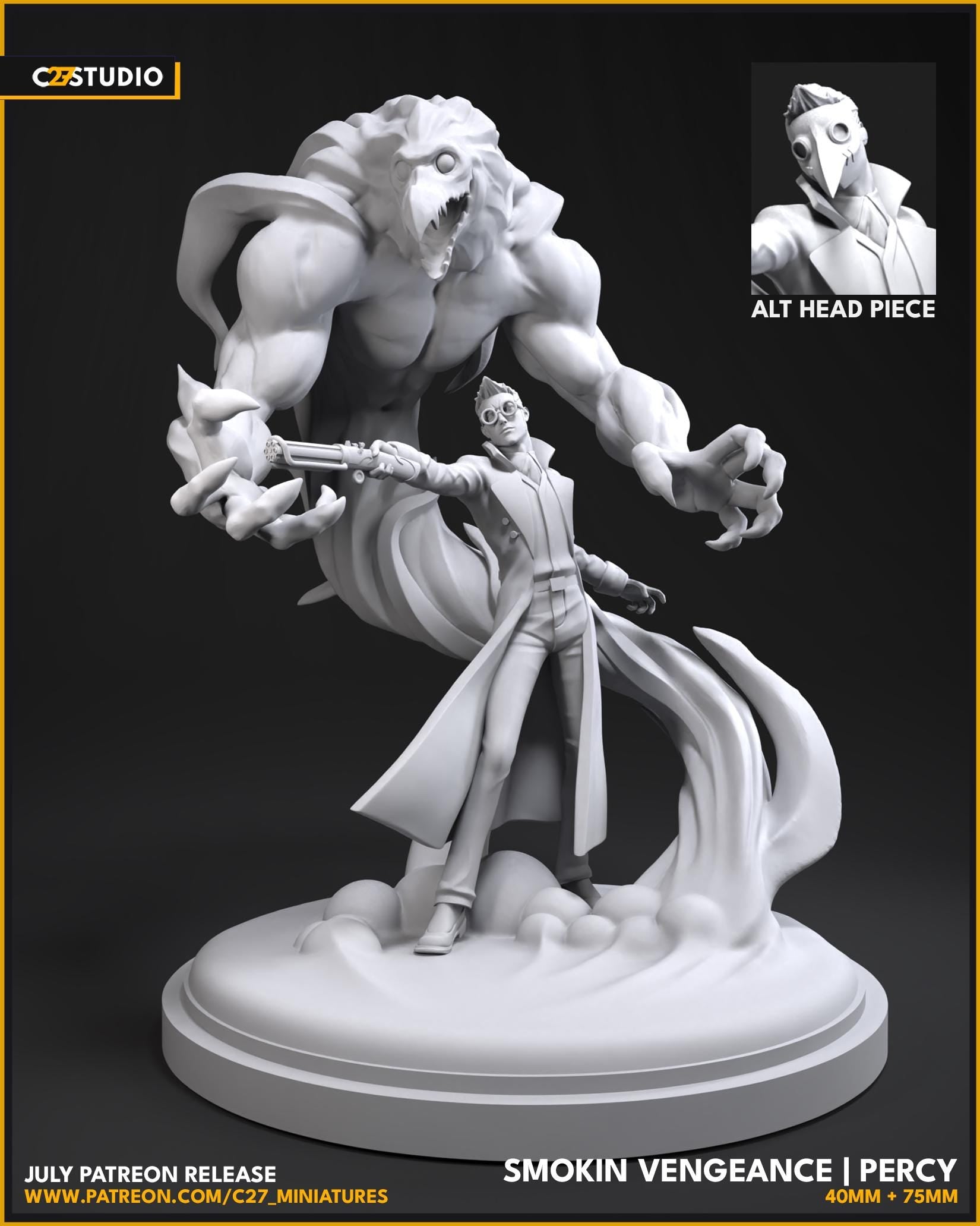 Percy / Smokin Vengeance 40mm miniature (sculpted by C27 collectibles) (Crisis Protocol Proxy/Alternative)