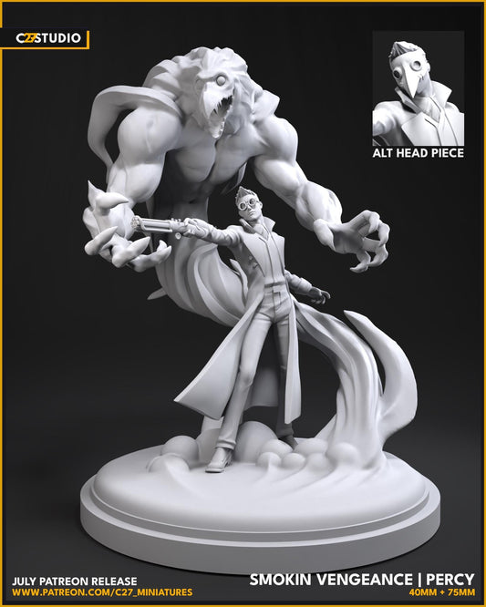 Percy / Smokin Vengeance 40mm miniature (sculpted by C27 collectibles) (Crisis Protocol Proxy/Alternative)