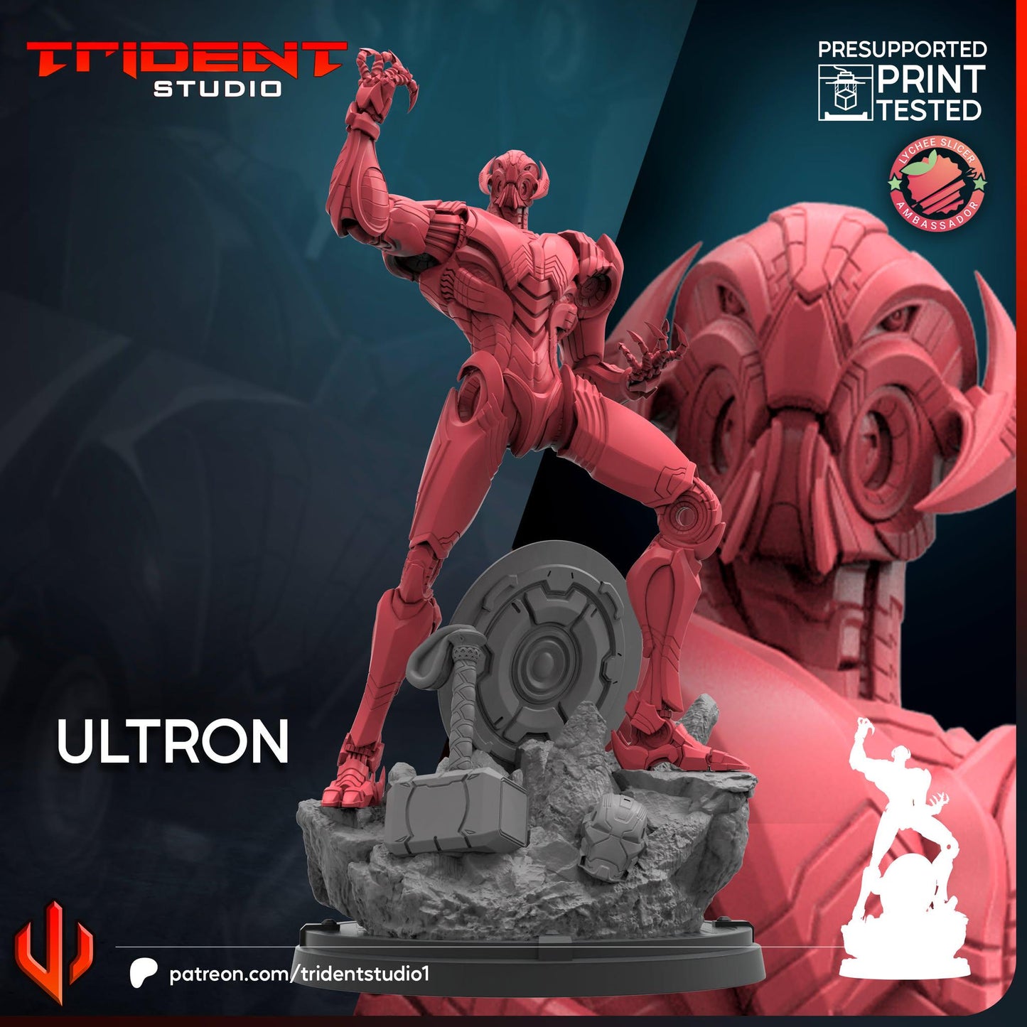 Ultron (Rivals) - (Fan art sculpted by Trident Studio) (Crisis Protocol Proxy/Alternative)