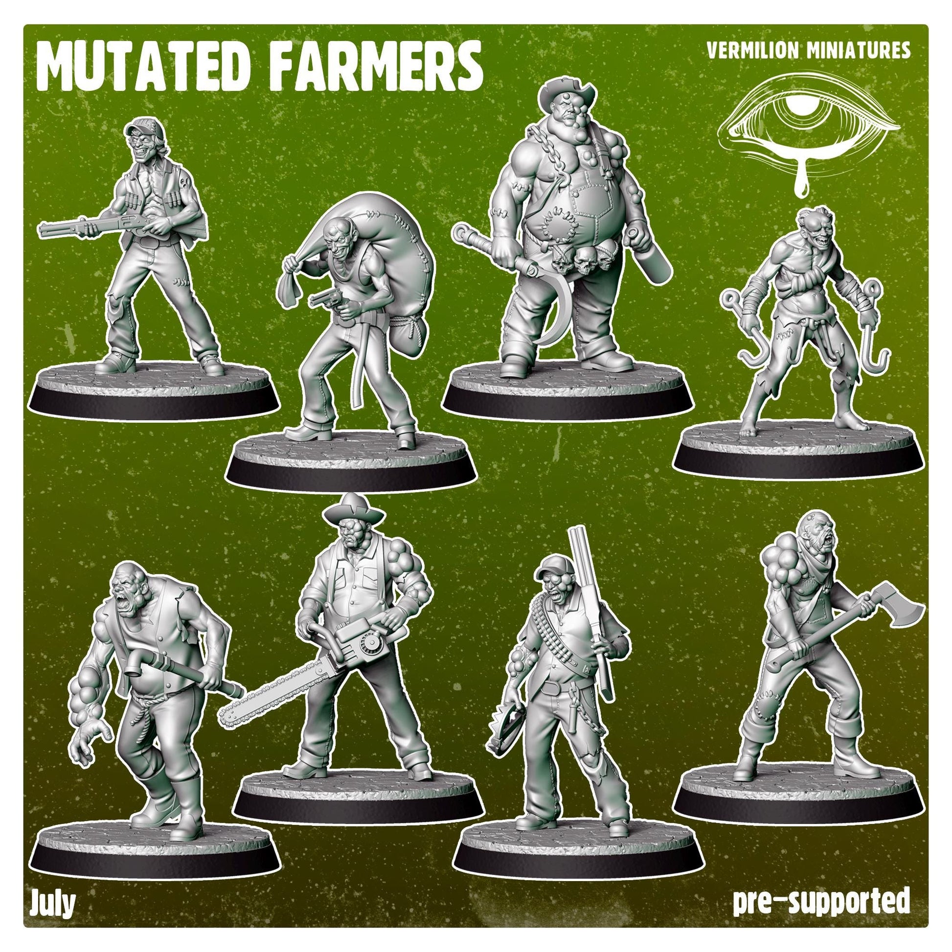 Mutated Farmers Gang - set of 8 (Sculpted by Vermillion Miniatures)